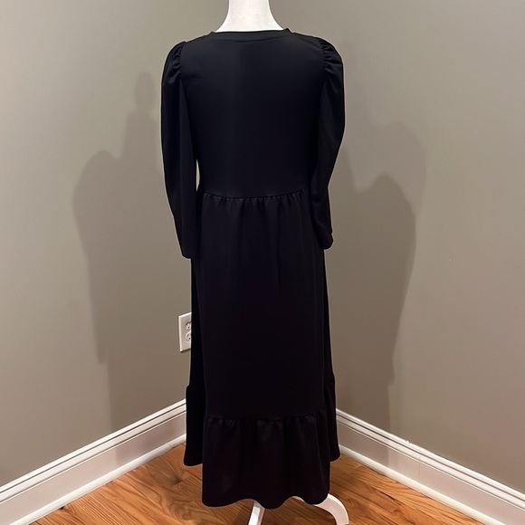 Who What Wear Black Puff Sleeve Black Dress - Picture 4 of 6